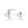 Refurbished Elego Chrome Traditional Manual Angled Radiator Valves With Lockshield