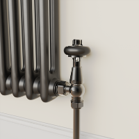 Maesta Black Nickel Traditional TRV Angled Thermostatic Radiator Valves With Lockshield