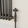 Maesta Black Nickel Traditional TRV Angled Thermostatic Radiator Valves With Lockshield