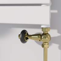 Refurbished - Maesta Brushed Brass Traditional TRV Straight Thermostatic Radiator Valves With Lockshield