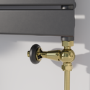 Refurbished - Maesta Brushed Brass Traditional TRV Straight Thermostatic Radiator Valves With Lockshield