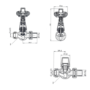 Refurbished - Elego Chrome Traditional TRV Straight Thermostatic Radiator Valves With Lockshield