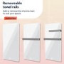 Refurbished 600W Smart Infrared Vertical White Glass Designer Wall Heater 550x1100mm with Optional Towel Rail - IP24 Bathroom Safe