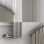 Refurbished Riace Smoked Stone Vertical Flat Designer Radiator 1600x272mm Single Panel 1628 BTU