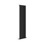 GRADE A1 - Riace Midnight Black Vertical Flat Designer Radiator 1600x408mm Single Panel 2442 BTU