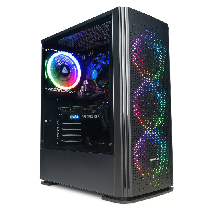Refurbished CyberPowerPC Blaze AMD Ryzen 5 16GB RAM 500GB SSD RTX 3050 Gaming PC Bundle with 23.8in FHD Monitor Headset Keyboard Mouse and Mouse Pad