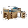 Windermere Solid Pine Mid Sleeper with Pull Out Desk