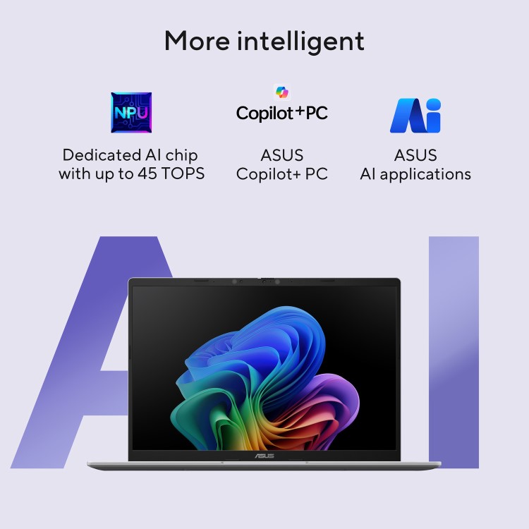 Refurbished ASUS VivoBook 14 X1407QA-LY003W Copilot+ PC Snapdragon X 16GB RAM 512GB SSD 14 Inch Windows 11 Laptop