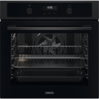 Refurbished Zanussi Series 60 ZOPNA7K1 Pyrolytic AirFry 60cm Single Built In Electric Oven Black