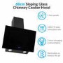 electriQ 60cm Angled Chimney Cooker Hood with Colour Change Lights - Black 