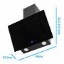 electriQ 60cm Angled Chimney Cooker Hood with Colour Change Lights - Black 