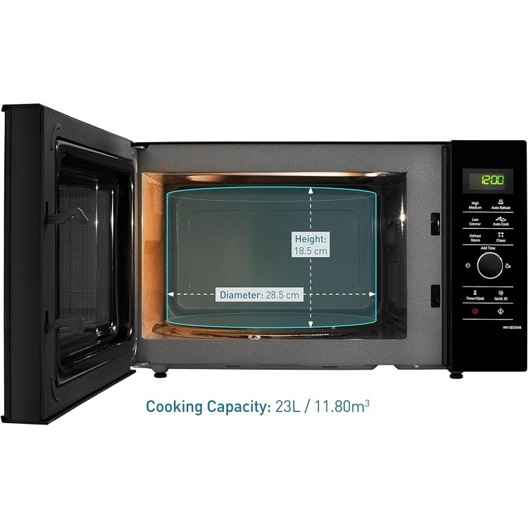 Refurbished Panasonic NN-SD25HBPQ 23L 1000W Solo Microwave Black
