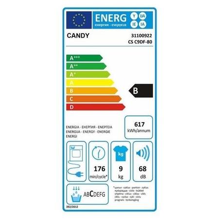 Candy CS C9DF-80 Freestanding Condenser 9KG Tumble Dryer White
