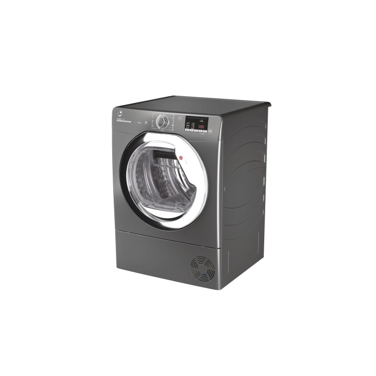 Refurbished Hoover HLE H9A2DCER-80 Freestanding Heat Pump 9KG Tumble Dryer Graphite