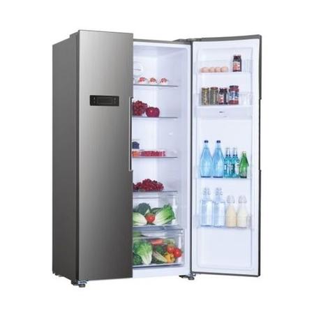 Refurbished Hoover HHSBSO6174XWDK Freestanding 531 Litre 70/30 Frost Free American Fridge Freezer Stainless Steel