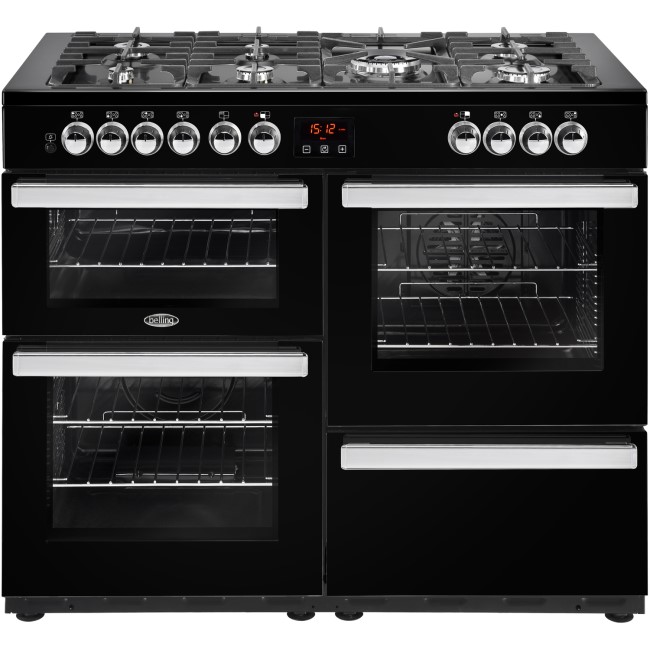 Belling 444444095 Cookcentre 110DF 110cm Dual Fuel Range Cooker - Black