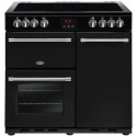 A1/444444124 Refurbished Belling Farmhouse 90E 90cm Electric Range Cooker With Ceramic Hob Black