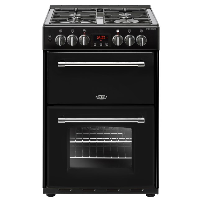 Belling 444444714 Farmhouse 60DF 60cm Dual Fuel Mini Range Cooker - Black