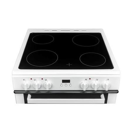 Refurbished Bush BDBL60ELW 60cm Double Oven Electric Cooker in White