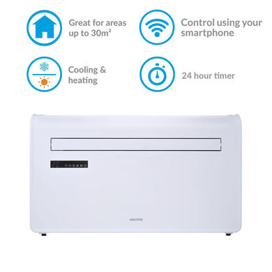 Refurbished electriQ iQool 10000 BTU Wall Mounted Smart Air Conditioner with Heat Pump - No Outdoor Unit Needed
