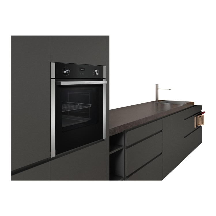 Refurbished Neff N50 B3ACE4HN0B Slide & Hide Easy Clean 60cm Single Built In Electric Oven Stainless Steel