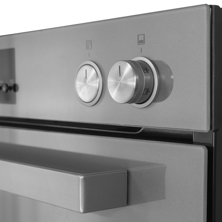 Refurbished electriQ EQDO1LG 60cm Double Built In Electric Oven Lunar Grey