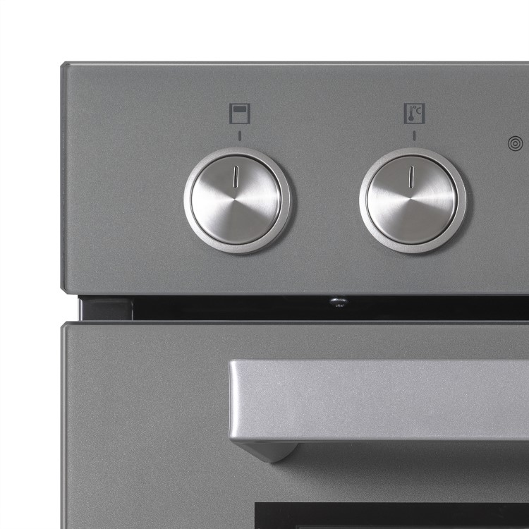 Refurbished electriQ EQDO1LG 60cm Double Built In Electric Oven Lunar Grey