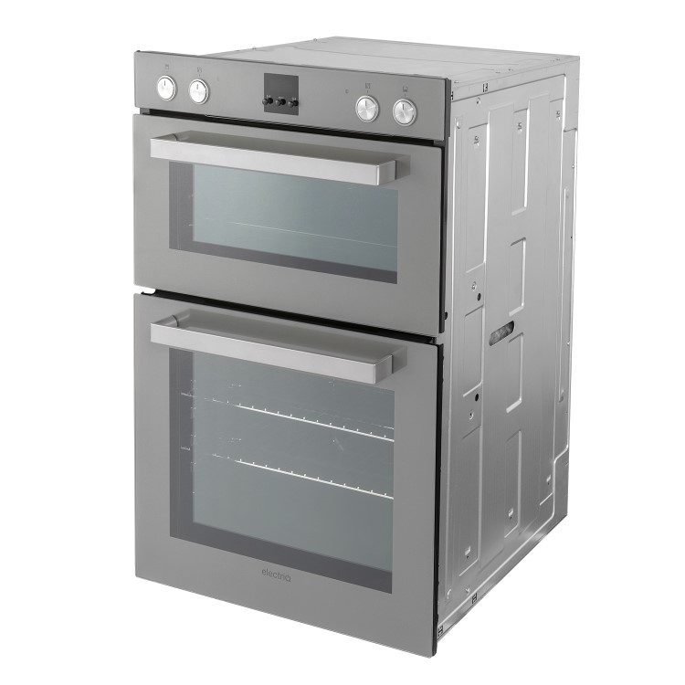 Refurbished electriQ EQDO1LG 60cm Double Built In Electric Oven Lunar Grey