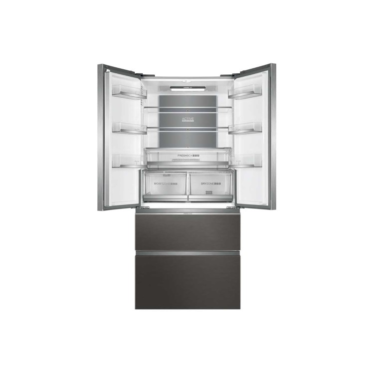 Refurbished Haier HB18FGSAAA 508 Litre American Fridge Freezer Stainless Steel
