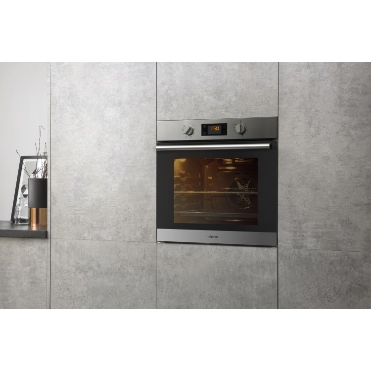 Refurbished Hotpoint SA2540HIX 8 Function Electric Built-in Single Oven Stainless Steel