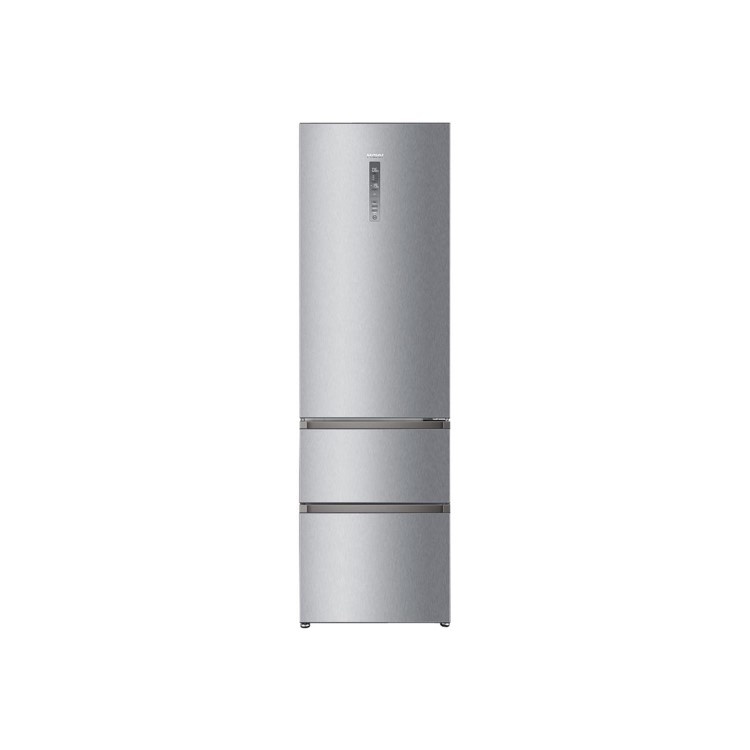 Refurbished Haier A3FE737CMJ Freestanding 350 Litre 60/40 Frost Free Fridge Freezer Stainless Steel