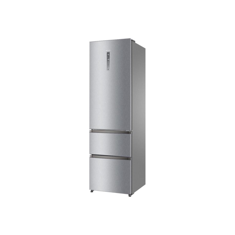 Refurbished Haier A3FE737CMJ Freestanding 350 Litre 60/40 Frost Free Fridge Freezer Stainless Steel