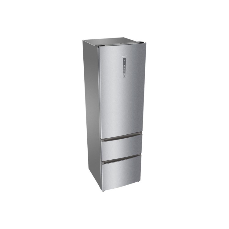 Refurbished Haier A3FE737CMJ Freestanding 350 Litre 60/40 Frost Free Fridge Freezer Stainless Steel