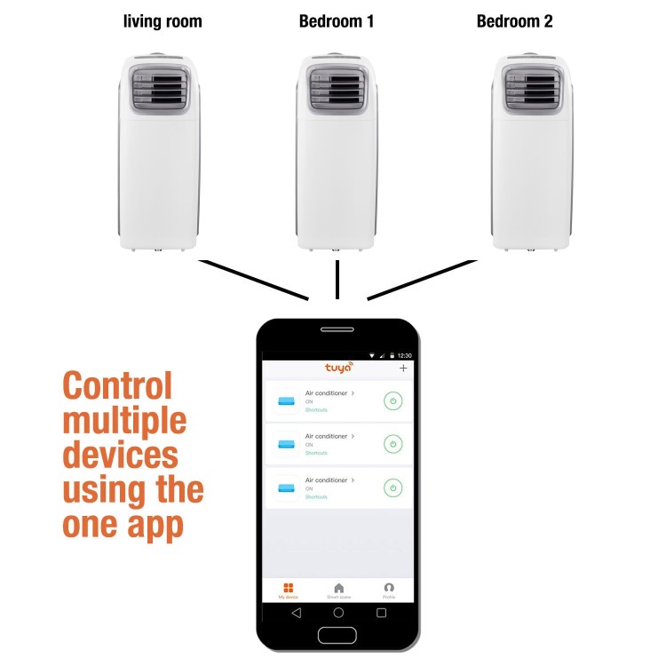 Refurbished electriQ AirFlex Smart 14000 BTU Portable Air Conditioner with Heating Function