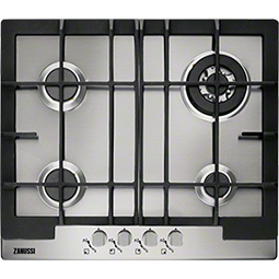 Zanussi Display ZGG66424XA 60cm Wide Four Burner Gas Hob In Stainless Steel