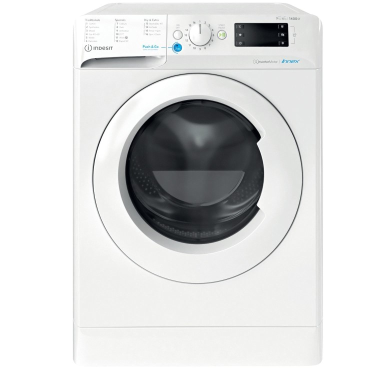 Refurbished Indesit BDE96436XWUKN Freestanding 9/6KG 1400 Spin Washer Dryer White