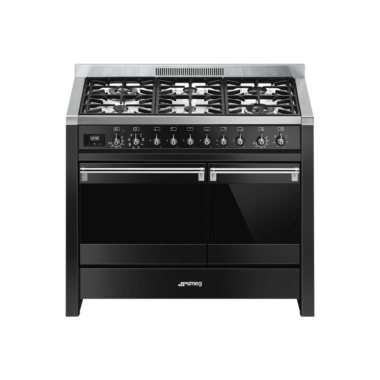 Smeg Opera 100cm Dual Fuel Double Oven Range Cooker - Black