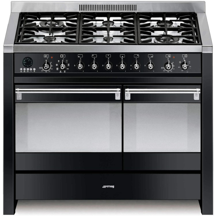 Smeg A2BL-8 Opera 100cm Dual Fuel Range Cooker in Black