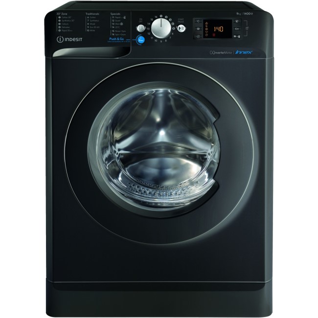 Indesit BWE91483XKUKN 9kg 1400rpm Freestanding Washing Machine - Black