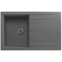 ALMOST PERFECT - Rocklite Bredon Single Bowl Inset Grey Composite Kitchen Sink with Reversible Drainer