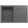 ALMOST PERFECT - Rocklite Bredon Single Bowl Inset Grey Composite Kitchen Sink with Reversible Drainer