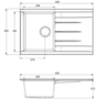 ALMOST PERFECT - Rocklite Bredon Single Bowl Inset Grey Composite Kitchen Sink with Reversible Drainer