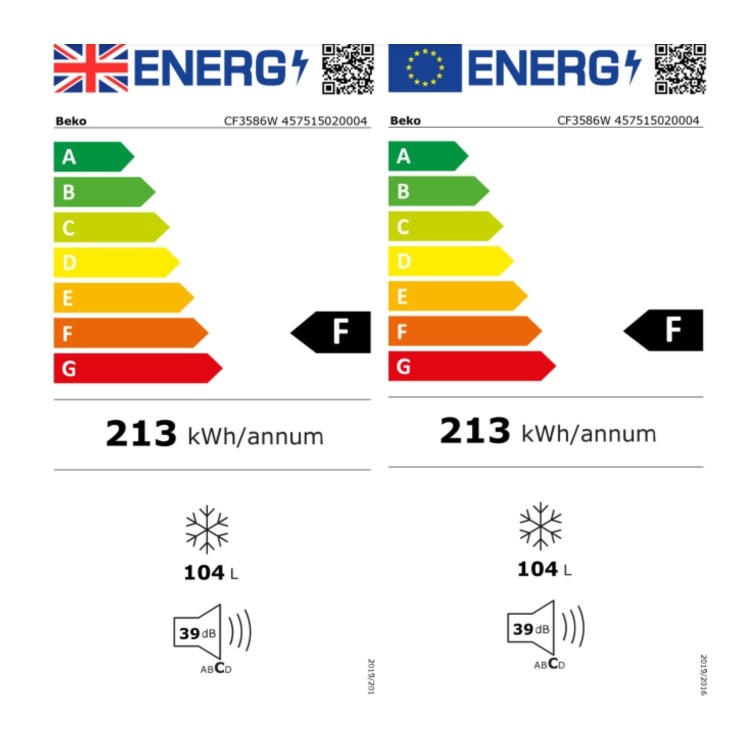Beko 104 Litre Freestanding Chest Freezer - White
