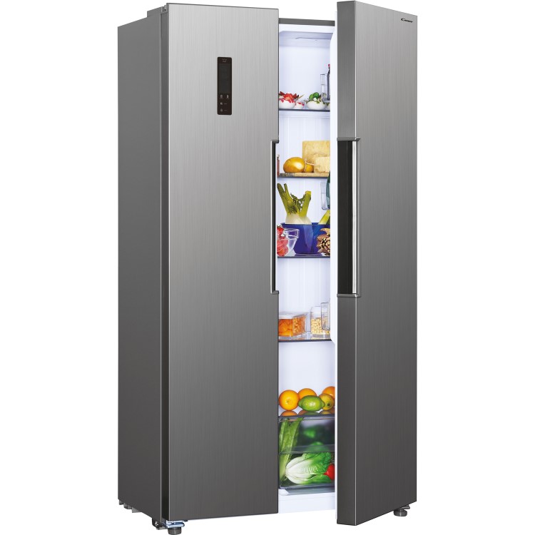 Candy 442 Litre Side-By-Side American Fridge Freezer - Silver