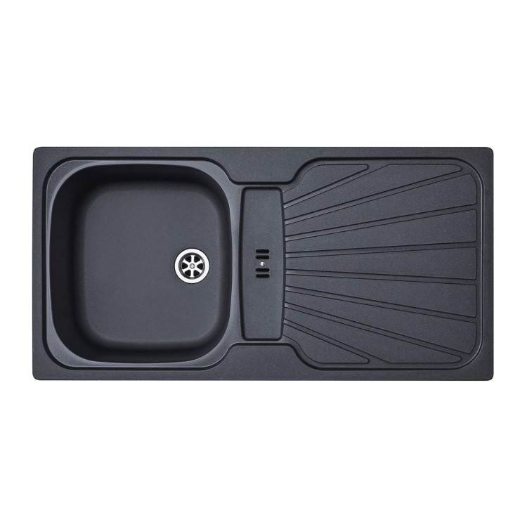 ALMOST PERFECT - Liquida CMP5GR 1.0 Bowl Reversible Graphite Grey Kitchen Sink with Waste Kit