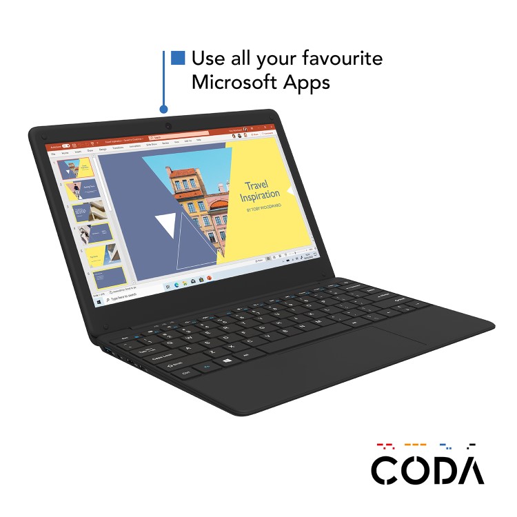 CODA 1.1 Intel Celeron N3350 4GB 64GB eMMC 11.6 Inch FHD Windows 10 S Laptop Includes 1 Year Office 365