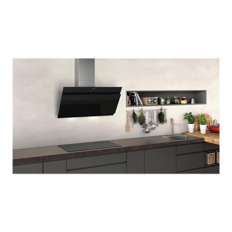 Refurbished Neff N50 D95IHM1S0B 90cm Angled Chimney Cooker Hood Black
