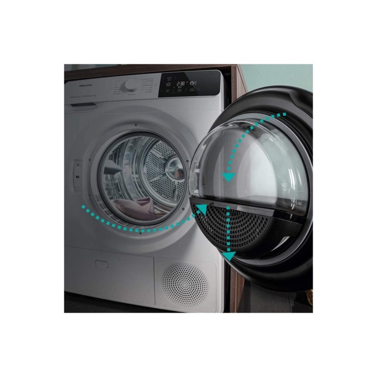 Refurbished Hisense DHGA901NL Freestanding Heat Pump 9KG Tumble Dryer