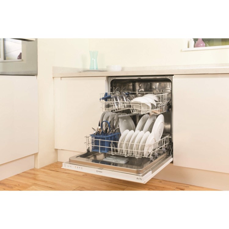 GRADE A1 - Indesit DIF04B1 13 Place Fully Integrated Dishwasher - White