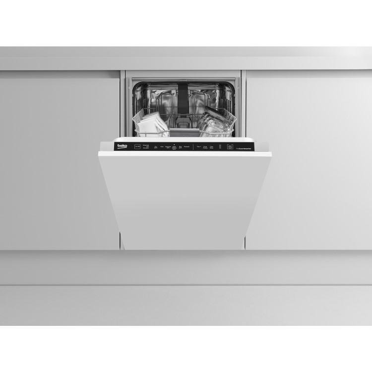Refurbished Beko 10 Place Settings Slimline with Fast+Function Fully Integrated Dishwasher, E-Rated, Control Panel